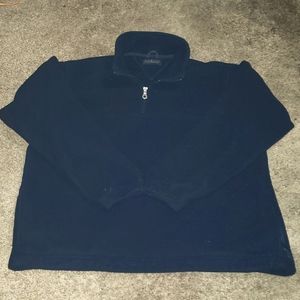 💛Lands End Navy Blue Fleece 1/2 Zip Size Medium.